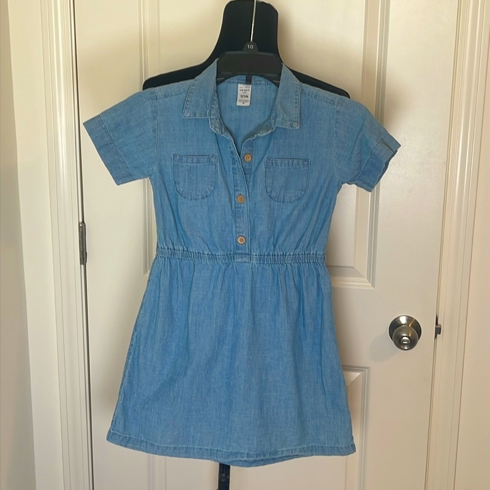 Carter’s Classics Denim Dress Button Front w/Collar Size 7/7A